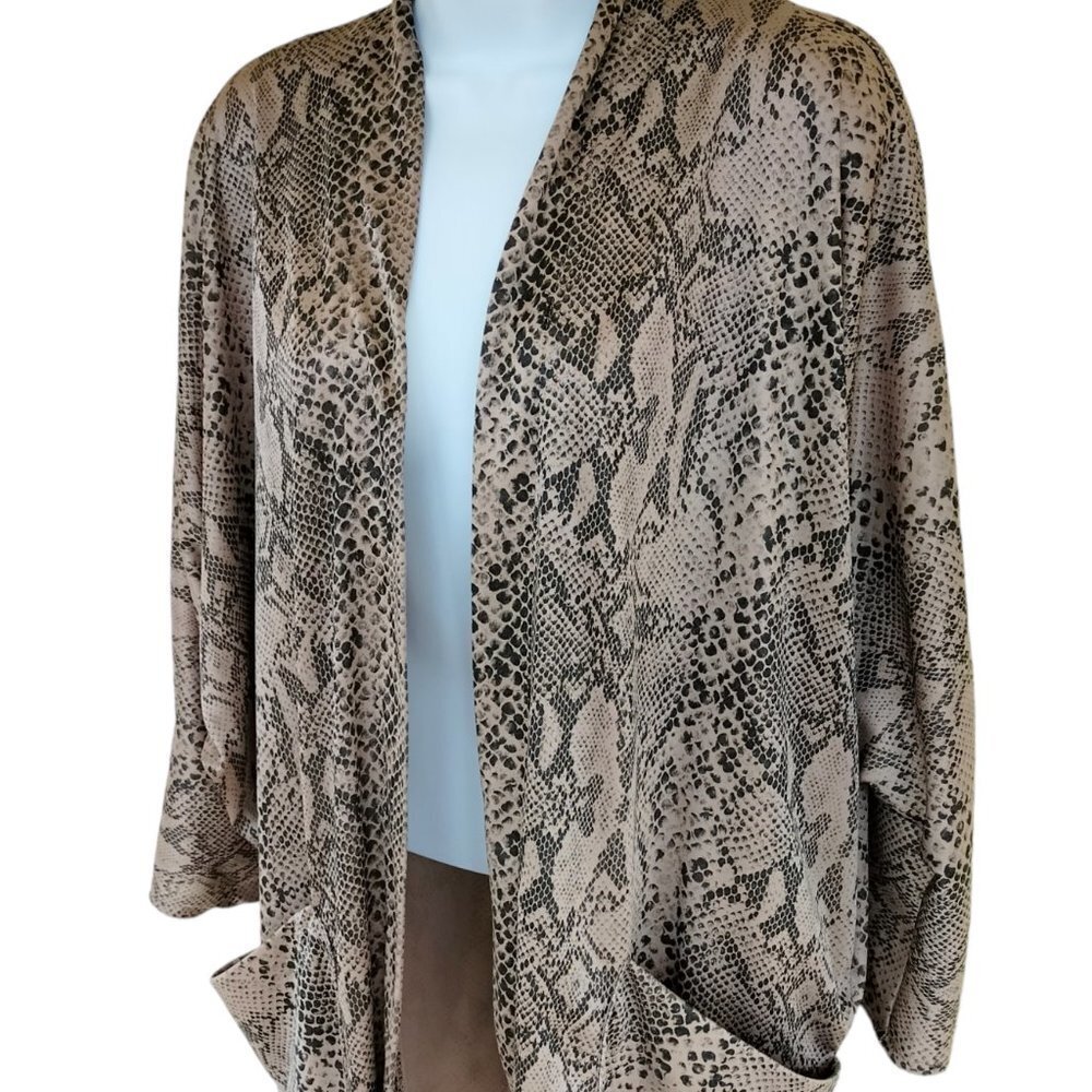 Candice Candice Women Snake Skin print Open Front Kimono